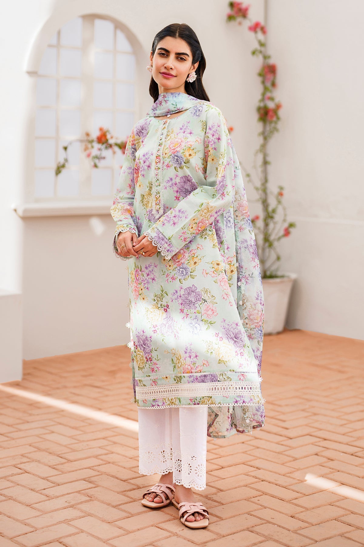 BAROQUE EMBROIDERED PRINTED LAWN