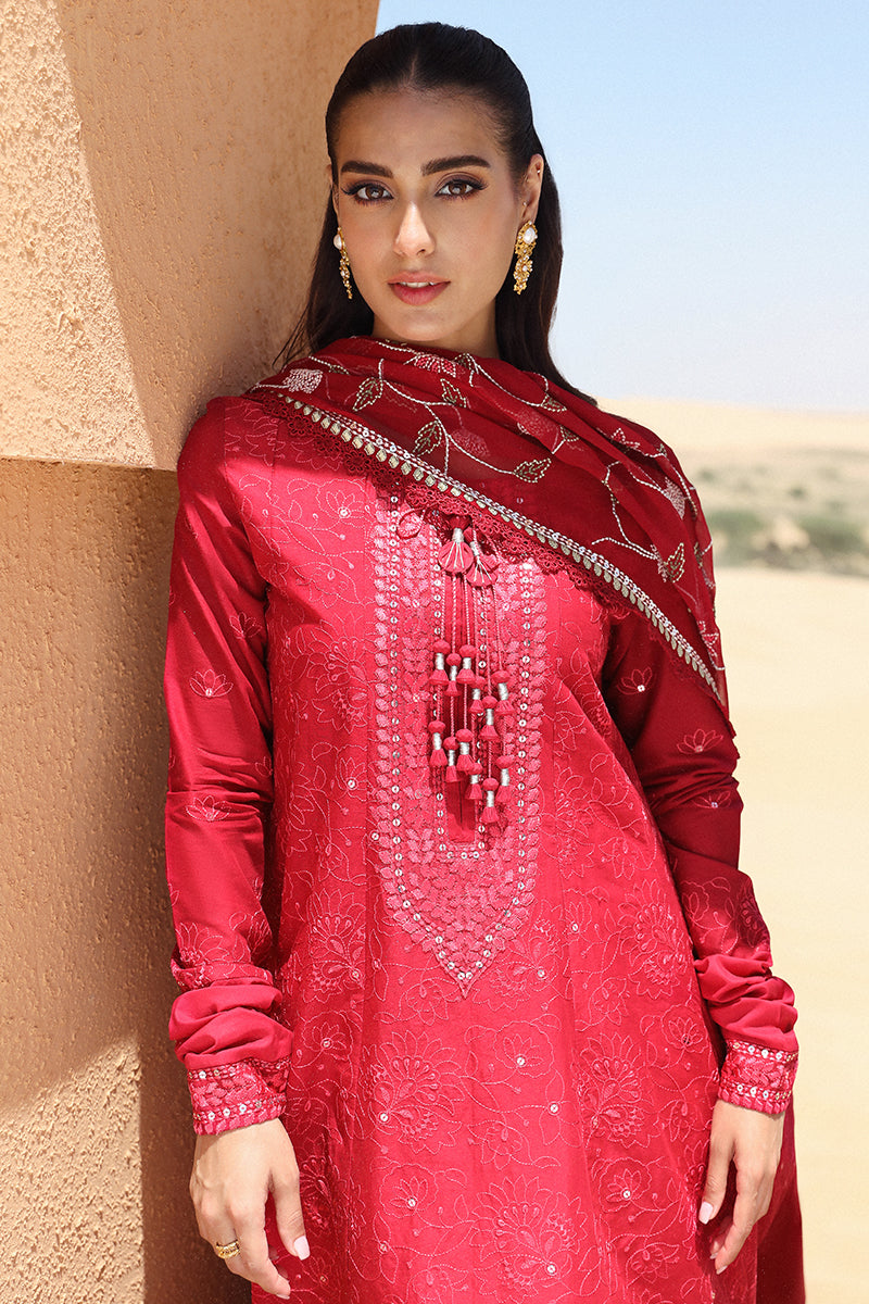 CROSS STITCH || VERMILLION SCARLET-3 PIECE EMBROIDERED LAWN SUIT