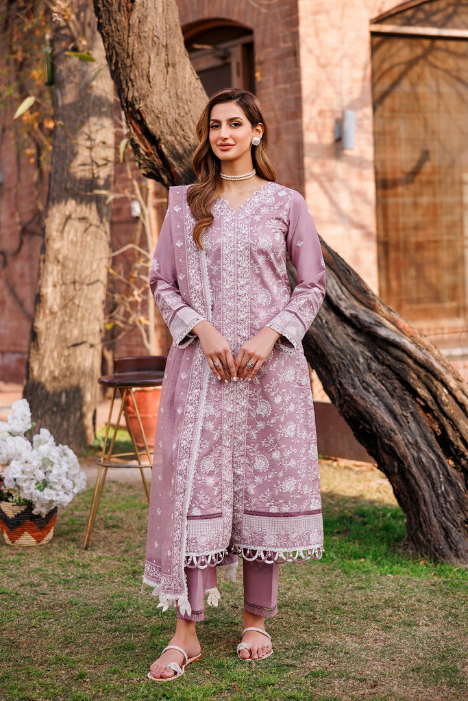 FARASHA DASTOOR EMBROIDERED LAWN || DAINTY LILAC