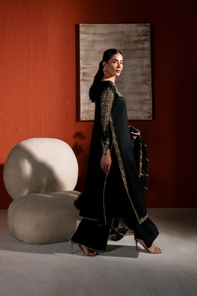 Raw Silk Embroidered Dress Pret