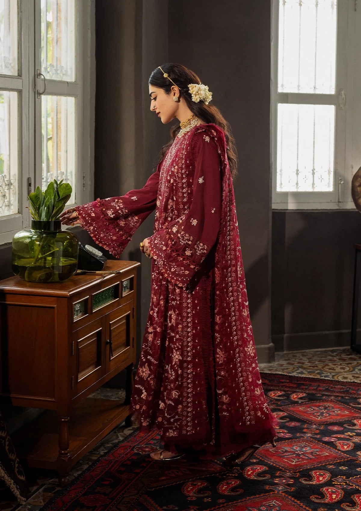 Karandi with Embroidered Chiffon
