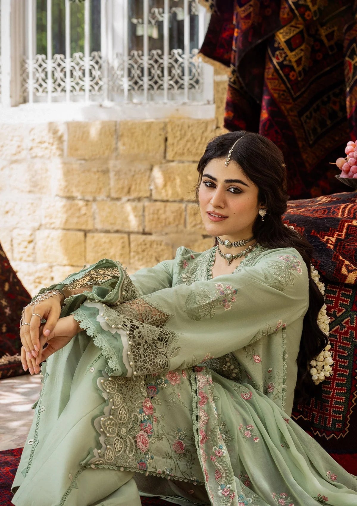 Karandi with Embroidered Chiffon