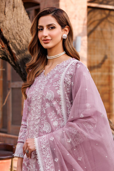 FARASHA DASTOOR EMBROIDERED LAWN || DAINTY LILAC