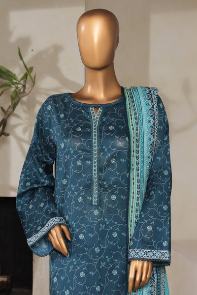 3 Piece Printed Stitched Suit