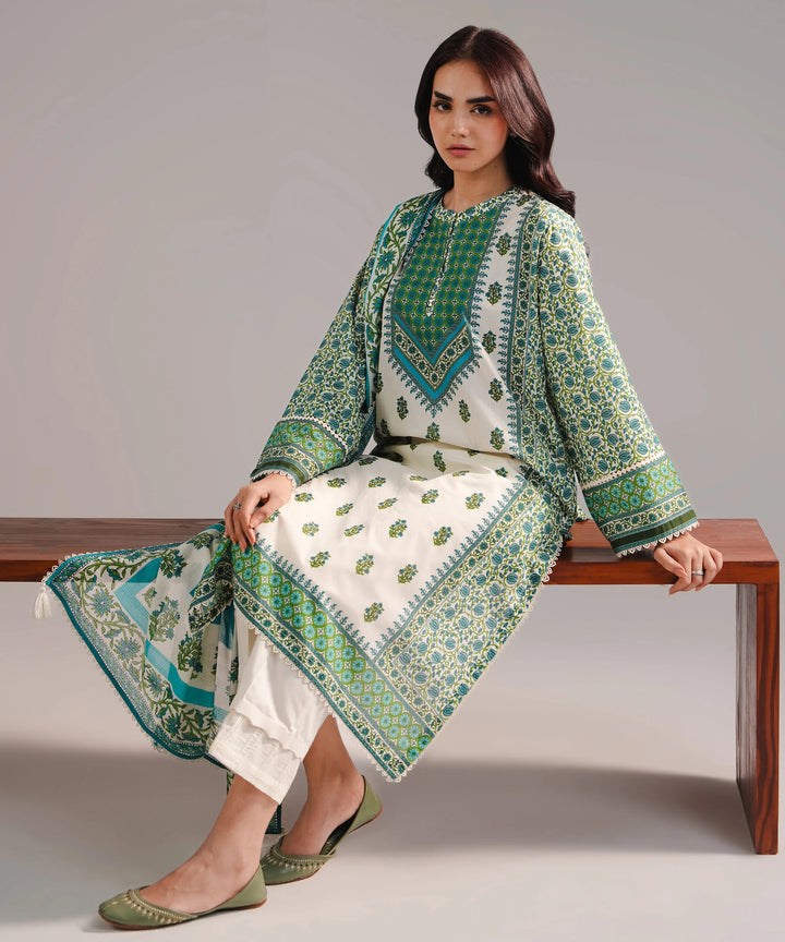 3 Piece - Printed Lawn Suit
