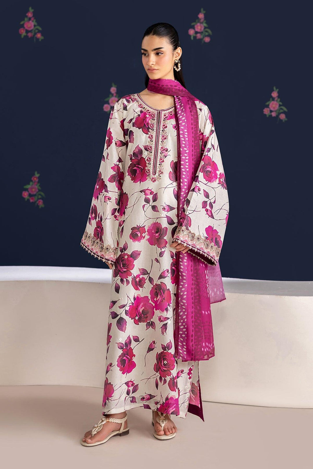 Embroidered Printed Lawn