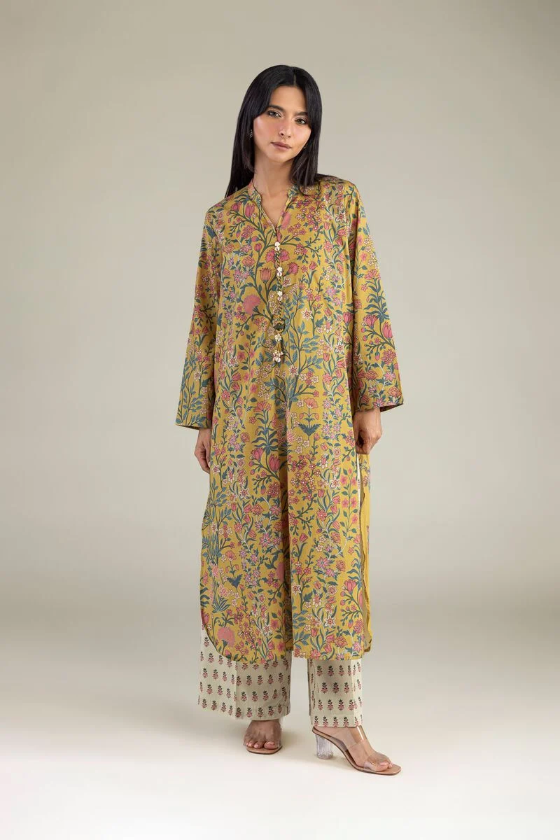 Printed | Cambric Floral Longline 3 pc suit