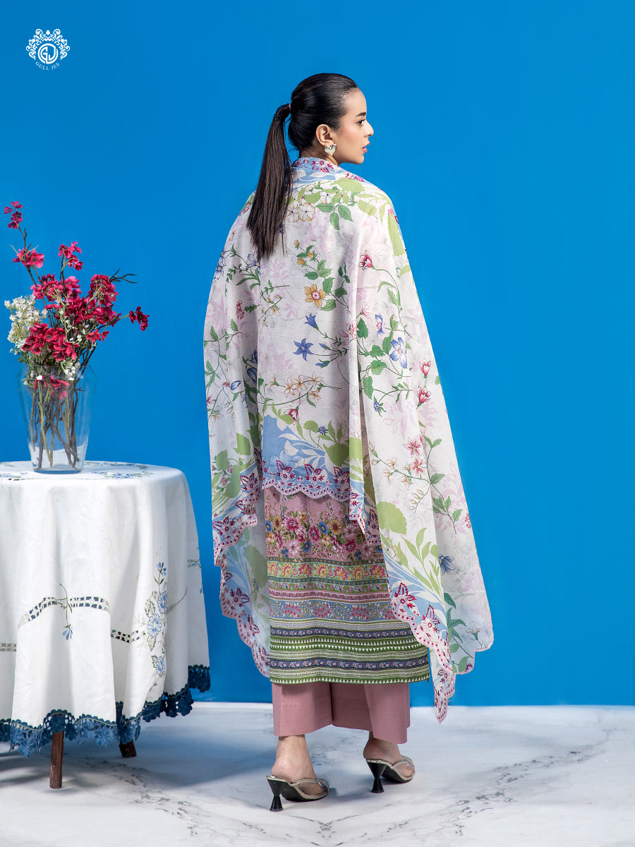 MAHAJAL  Unstitched Lawn 3  pc
