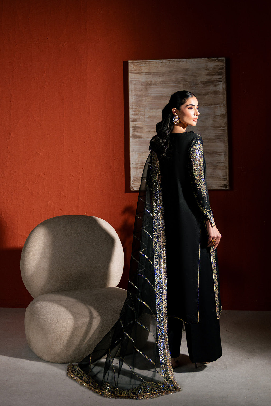 Raw Silk Embroidered Dress Pret