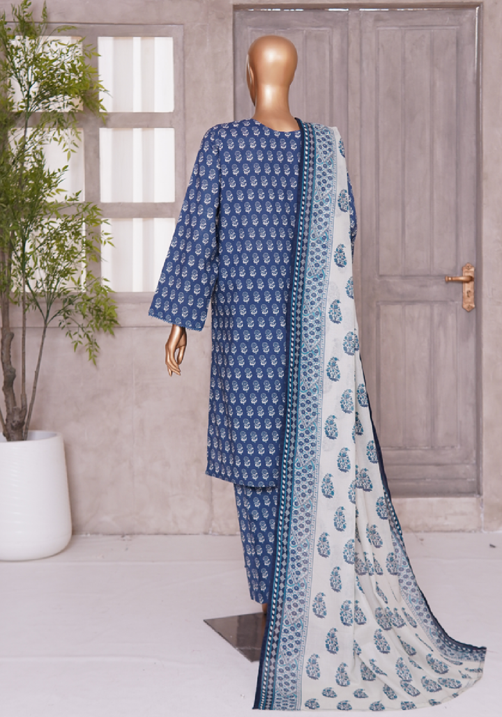 3 Piece Printed Stitched Suit