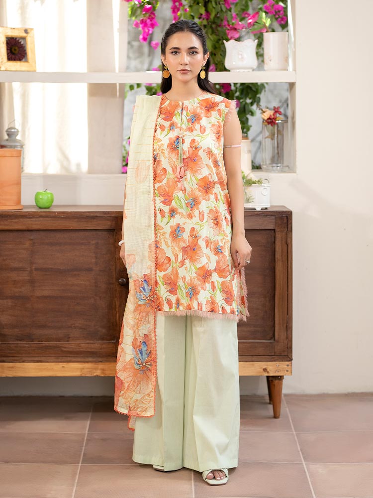 FEROZAN 3-Piece Unstitched Digital Printed Lawn Suit