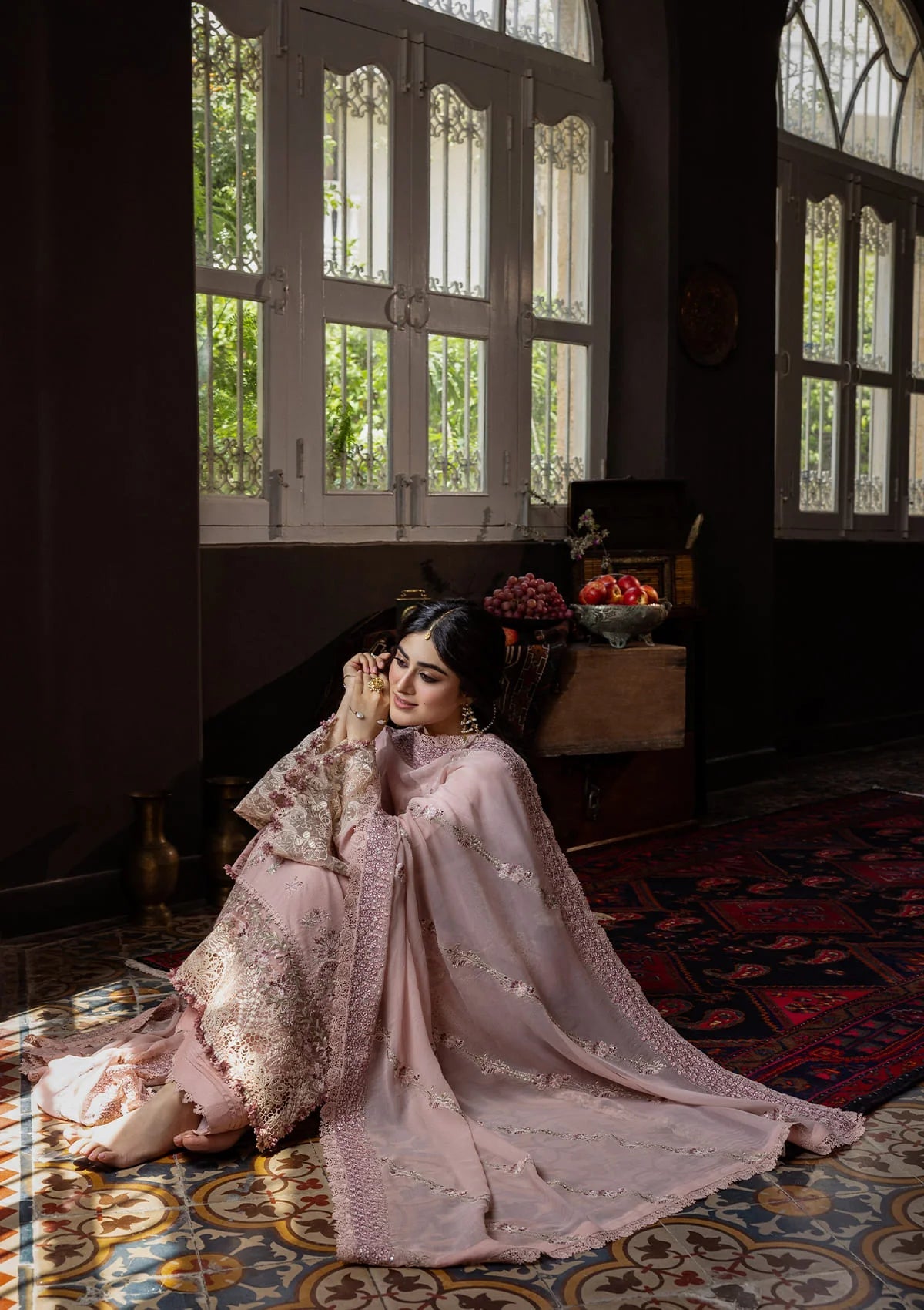 Karandi with Embroidered Chiffon