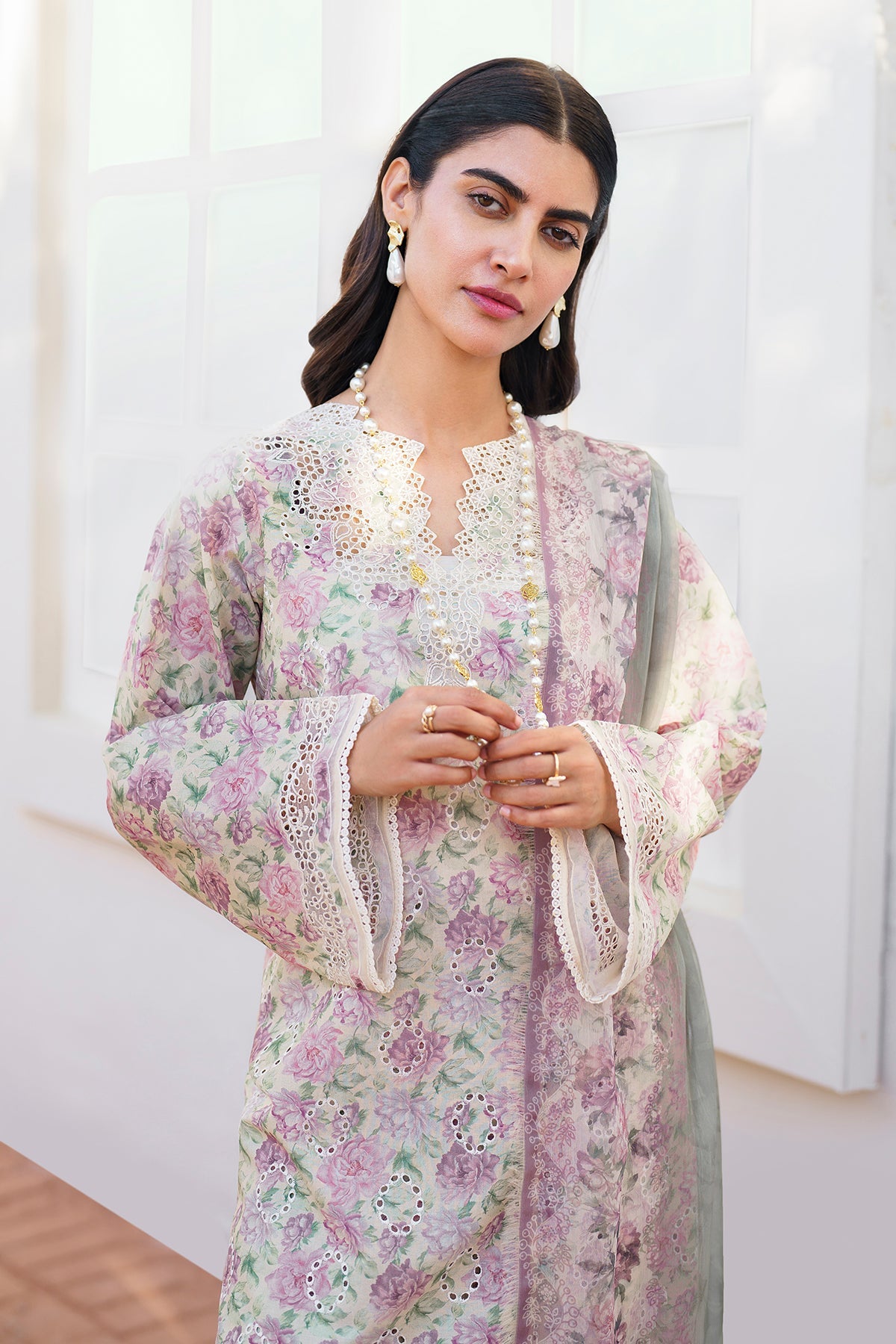 BAROQUE EMBROIDERED PRINTED LAWN UF-638