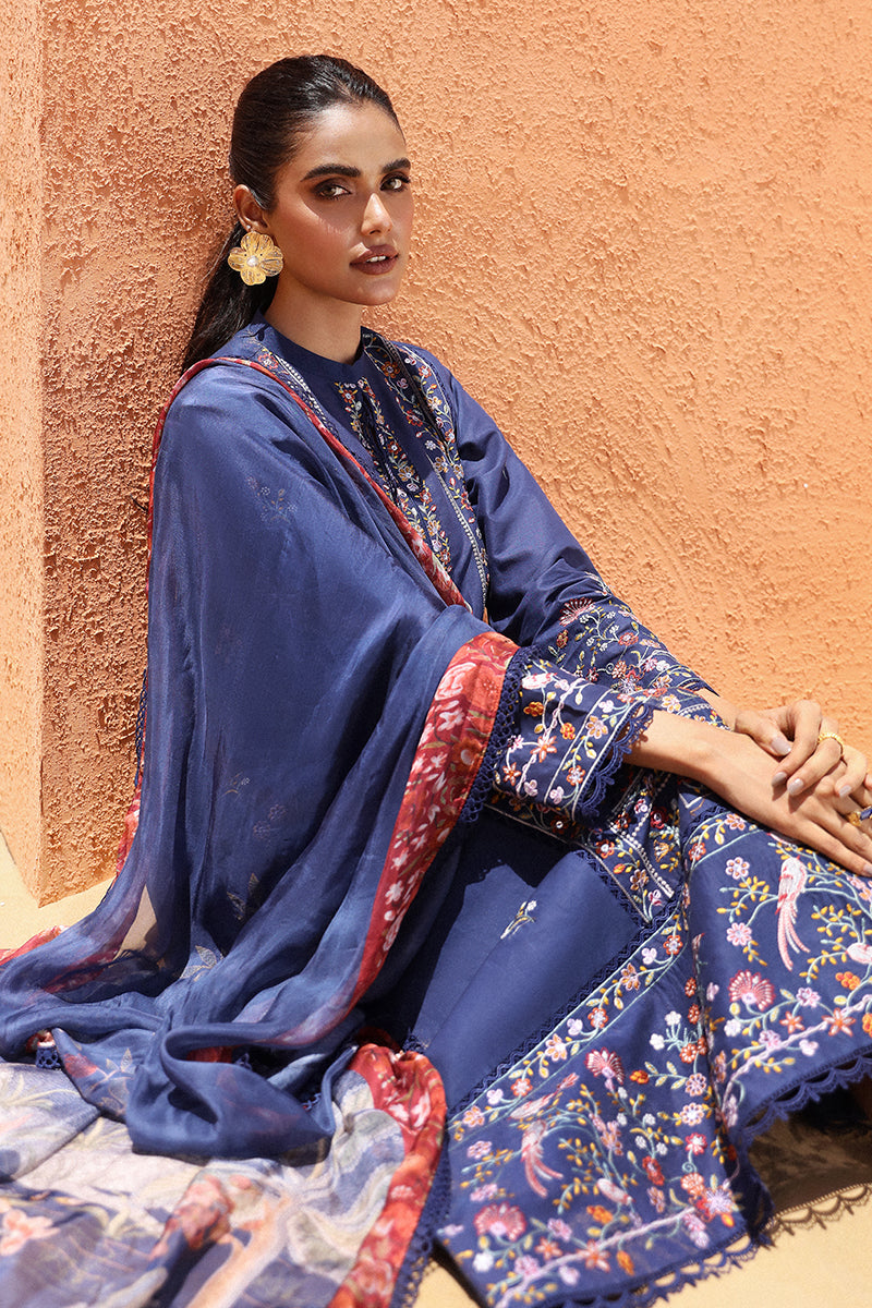 CROSS STITCH || SAPPHIRE BLUE-3 PIECE EMBROIDERED LAWN SUIT