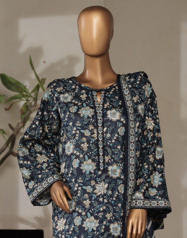 3 Piece Printed Stitched Suit