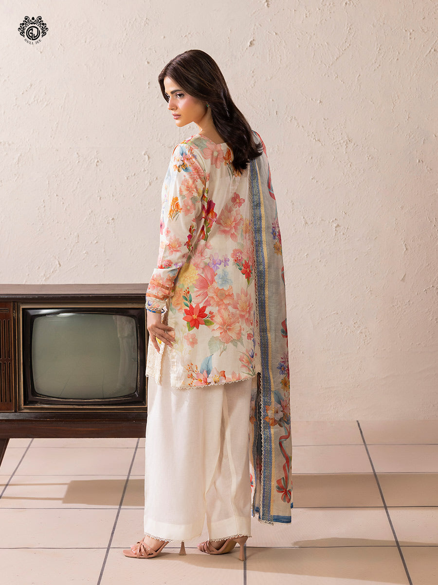 KROMA  3-Piece Unstitched Embroidered Dress