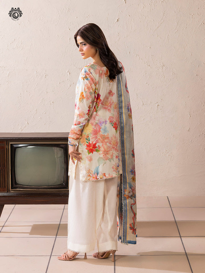 KROMA  3-Piece Unstitched Embroidered Dress