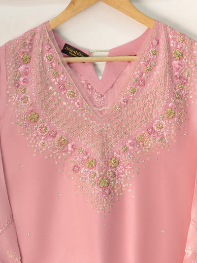 2 Piece - Pure Embroidered Raw Silk Suit