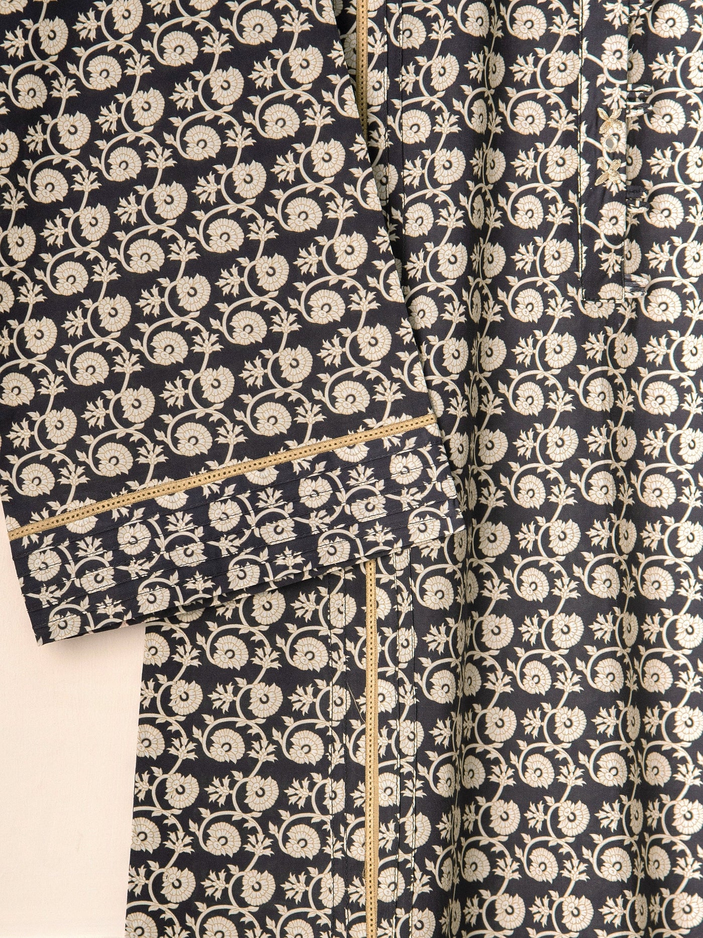 2 Piece - Embroidered Printed Cambric Suit