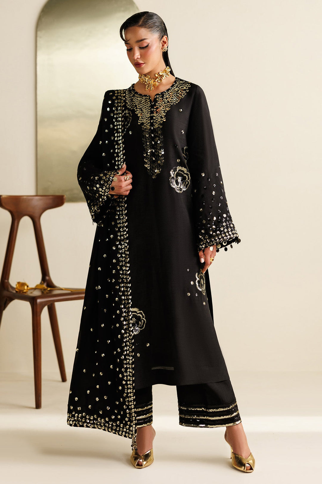 Embroidered Raw Silk