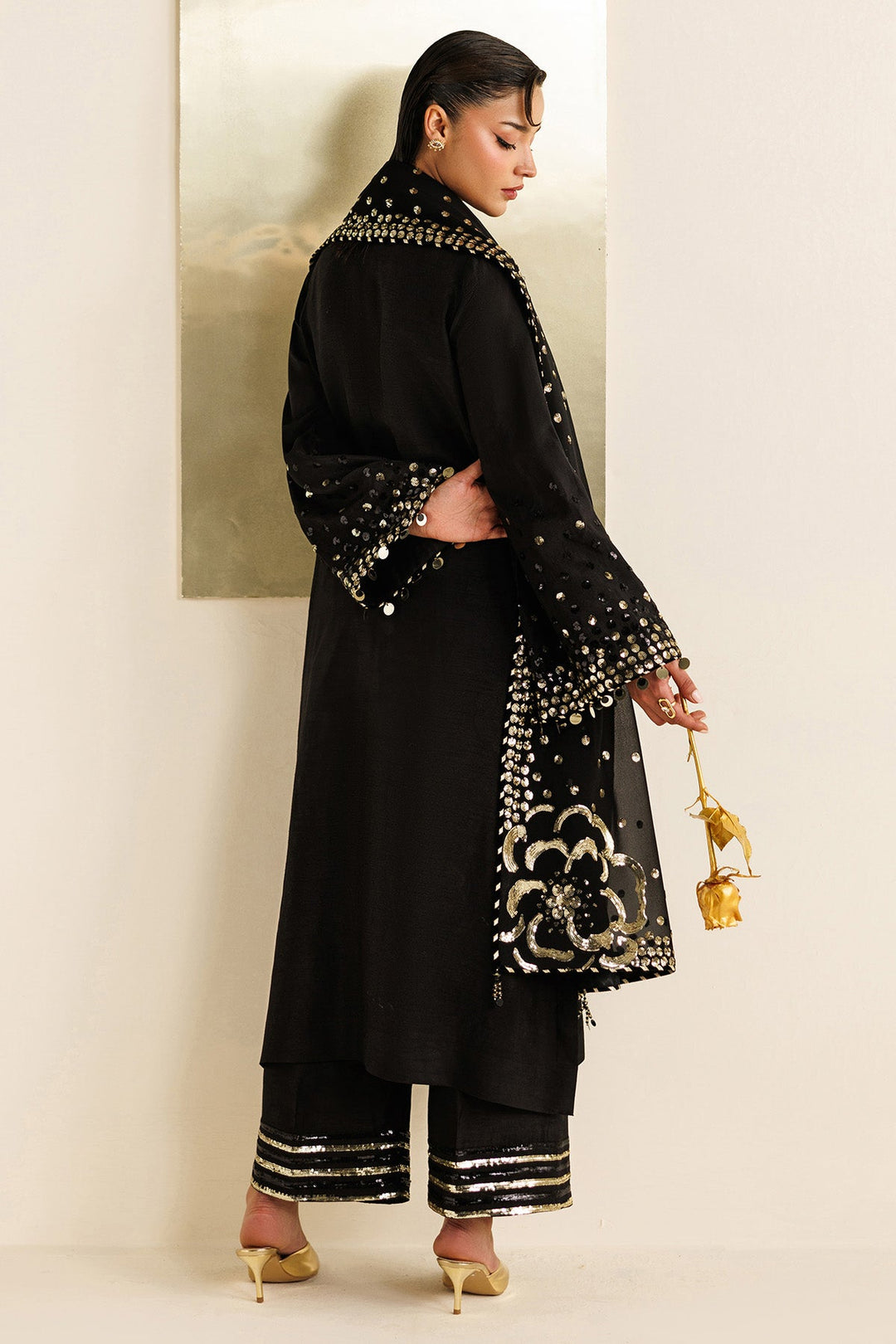 Embroidered Raw Silk