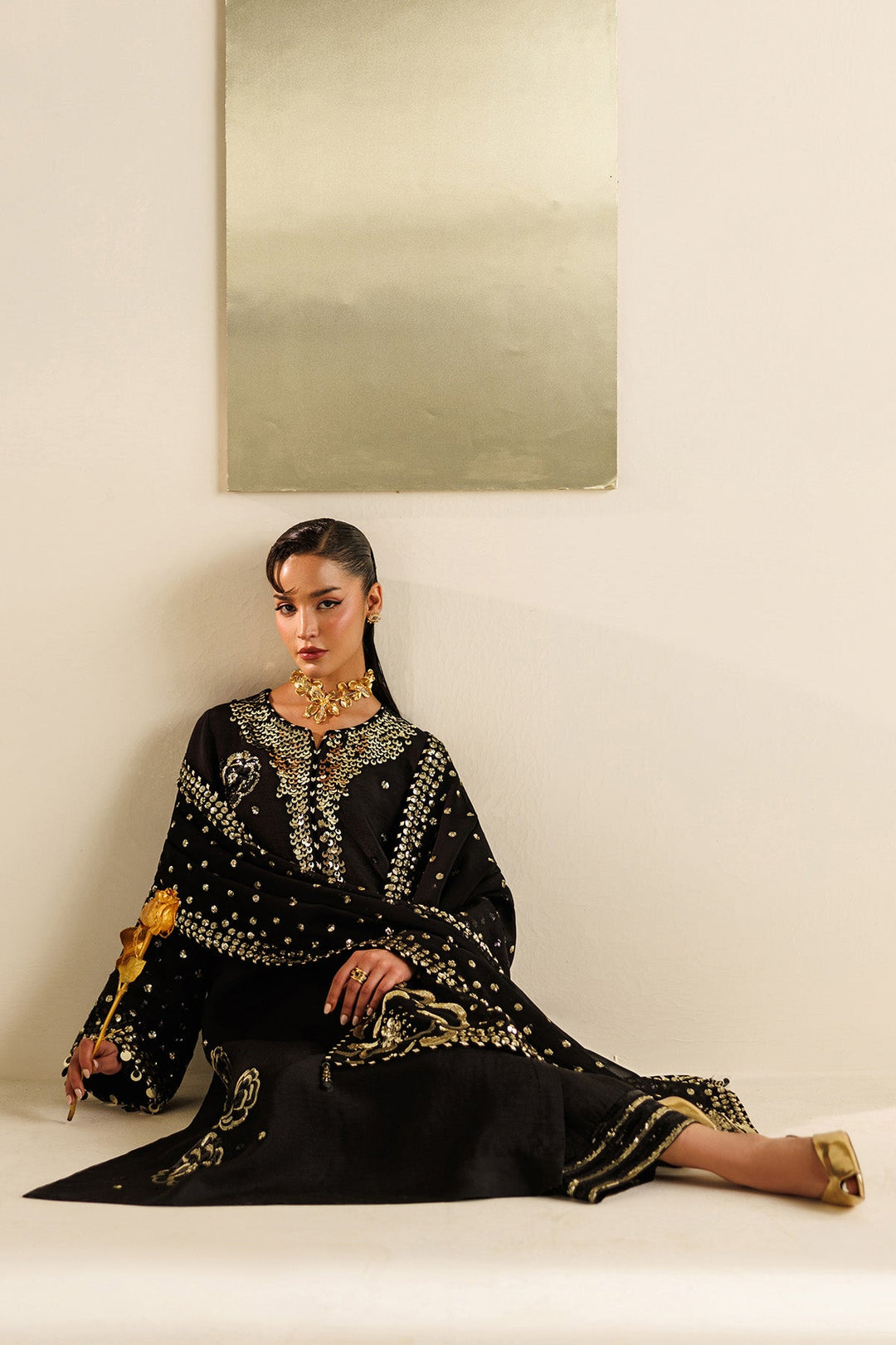 Embroidered Raw Silk