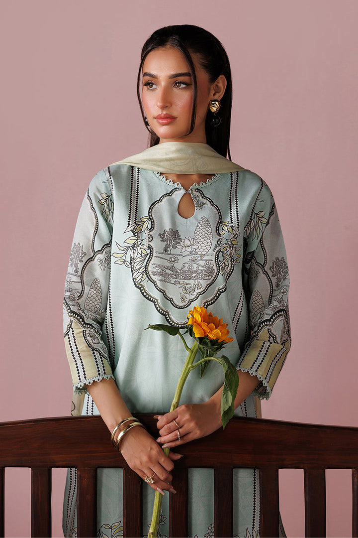 Printed Lawn  Stitched 3 pc