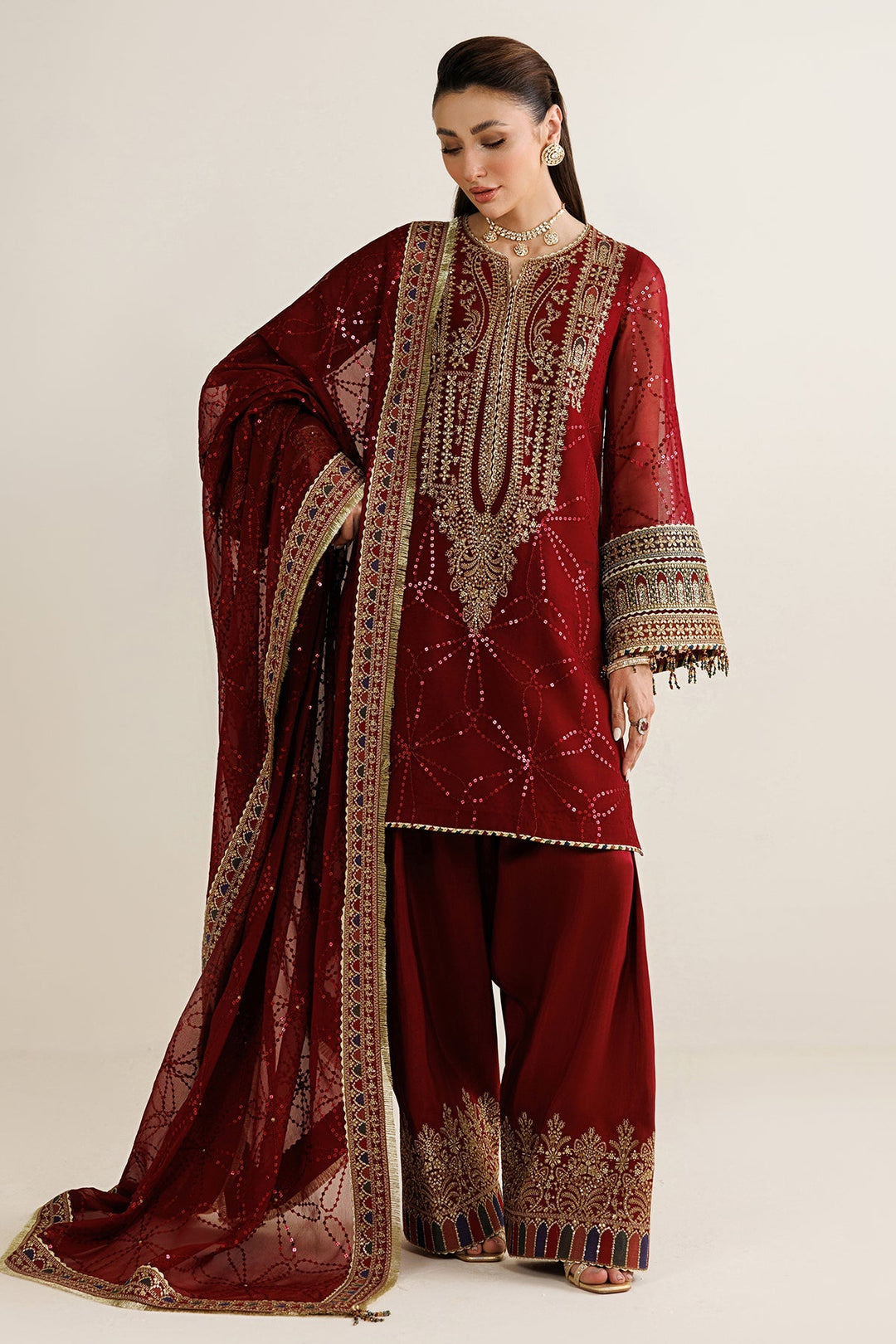 EMBROIDERED CHIFFON