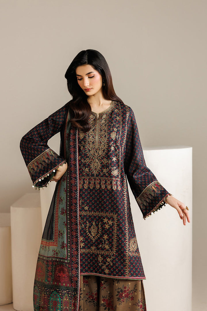 EMBROIDERED RAW SILK