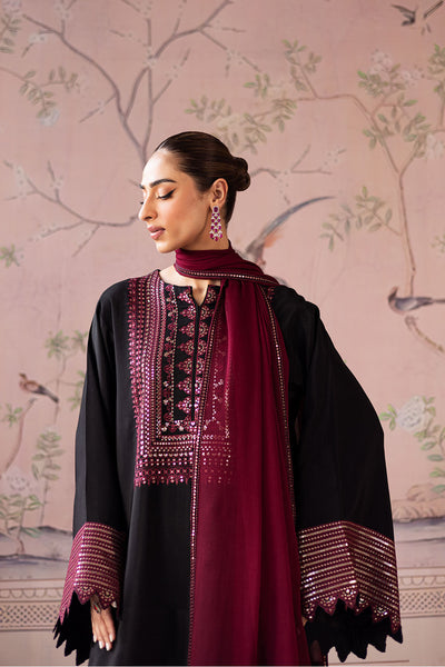 Black Embroidered Farshi Set