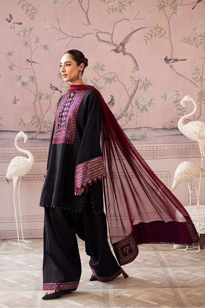 Black Embroidered Farshi Set