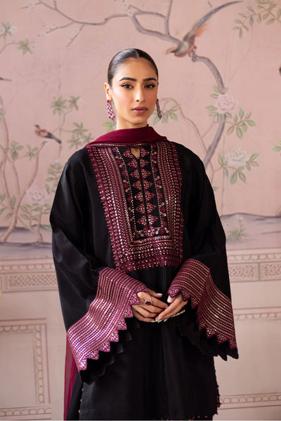 Black Embroidered Farshi Set