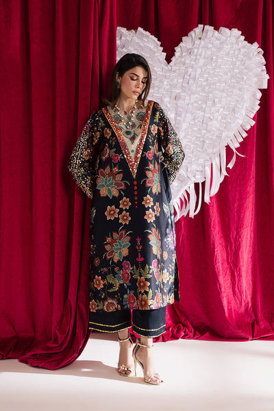 2-Piece Silk Printed Suit