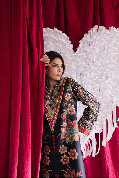 2-Piece Silk Printed Suit