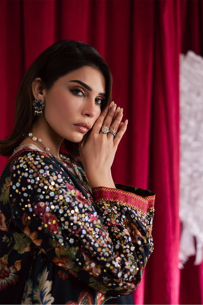 2-Piece Silk Printed Suit