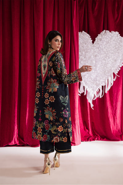 2-Piece Silk Printed Suit