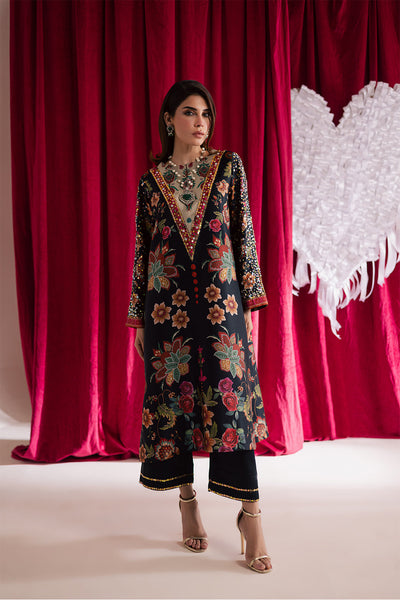 2-Piece Silk Printed Suit