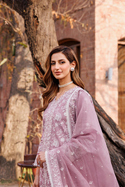 FARASHA DASTOOR EMBROIDERED LAWN || DAINTY LILAC