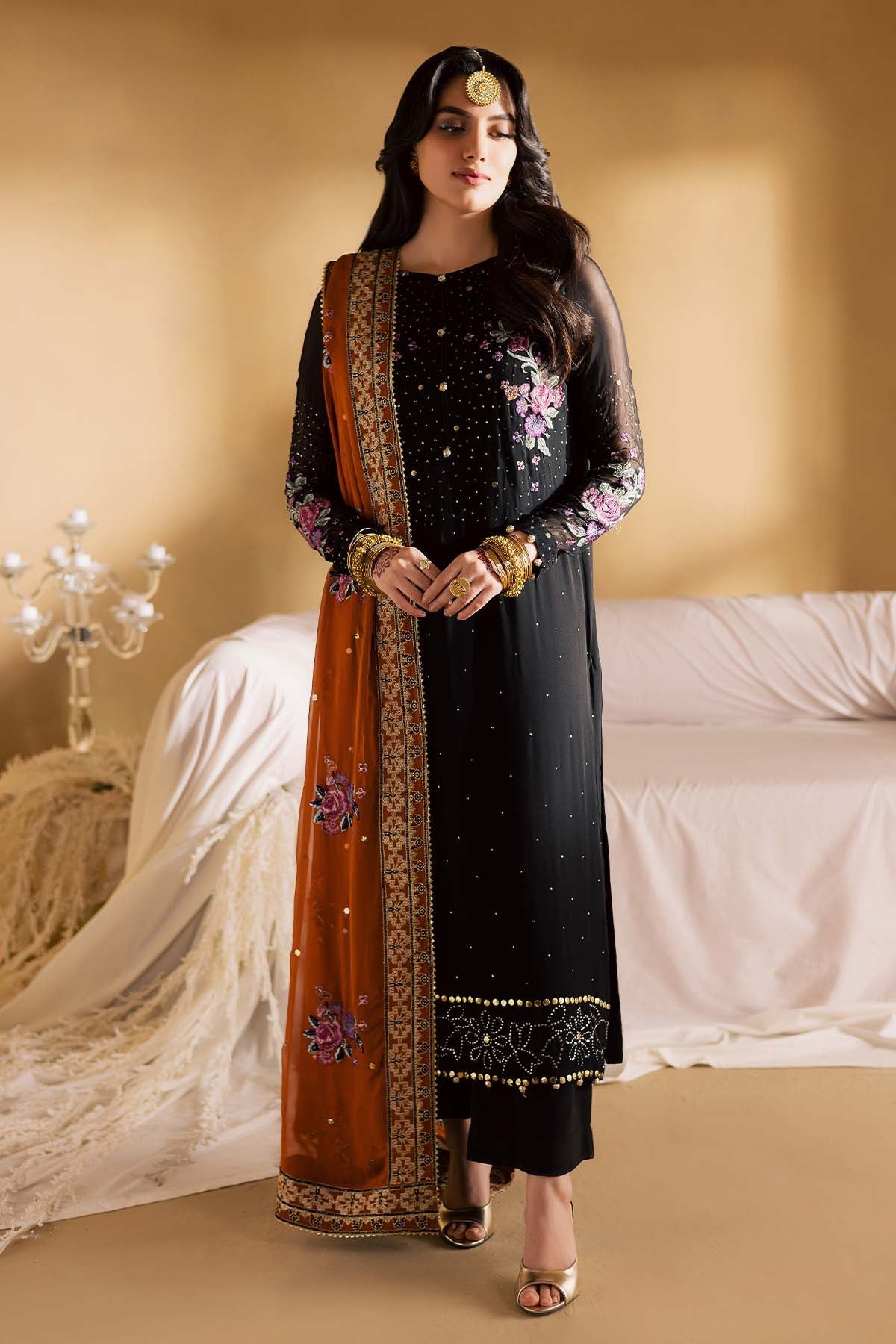 Mukeshkari Embroidered Chiffon