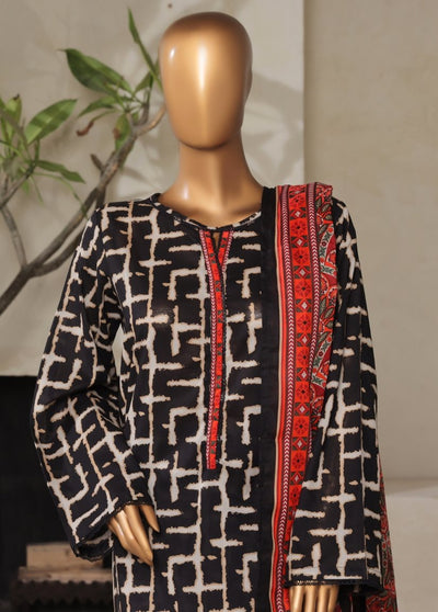 3 Piece Printed Stitched Suit