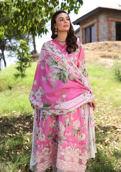 ELAF PRINT CHIKANKARI - PINK MUSE