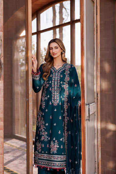 FARASHA DASTOOR EMBROIDERED LAWN || EMERALD CHARM