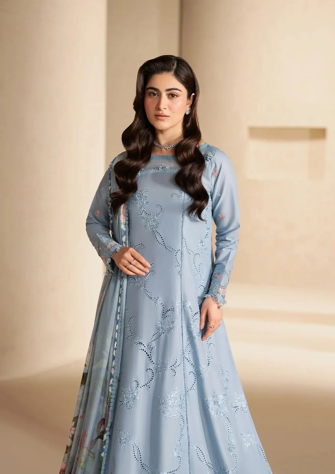 E-CRAFT - CHIKANKARI LAWN WITH CHIFFON DUPATTA &