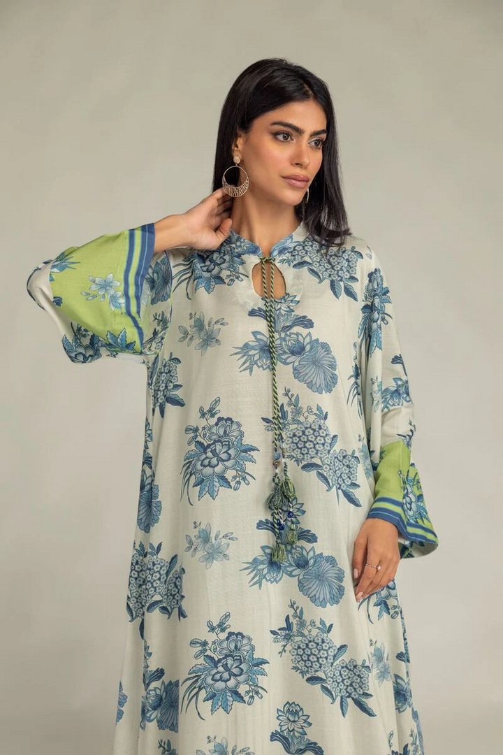 Printed | Raw Silk Floral Silk Kurta With Pant