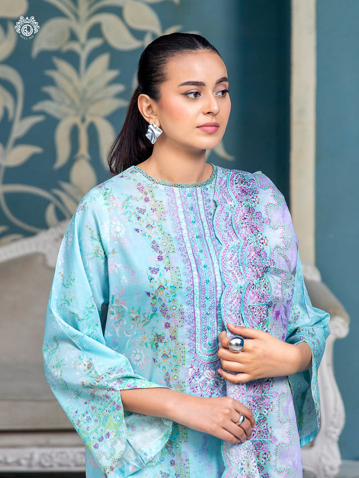 MAHAJAL  Unstitched Lawn 3  pc