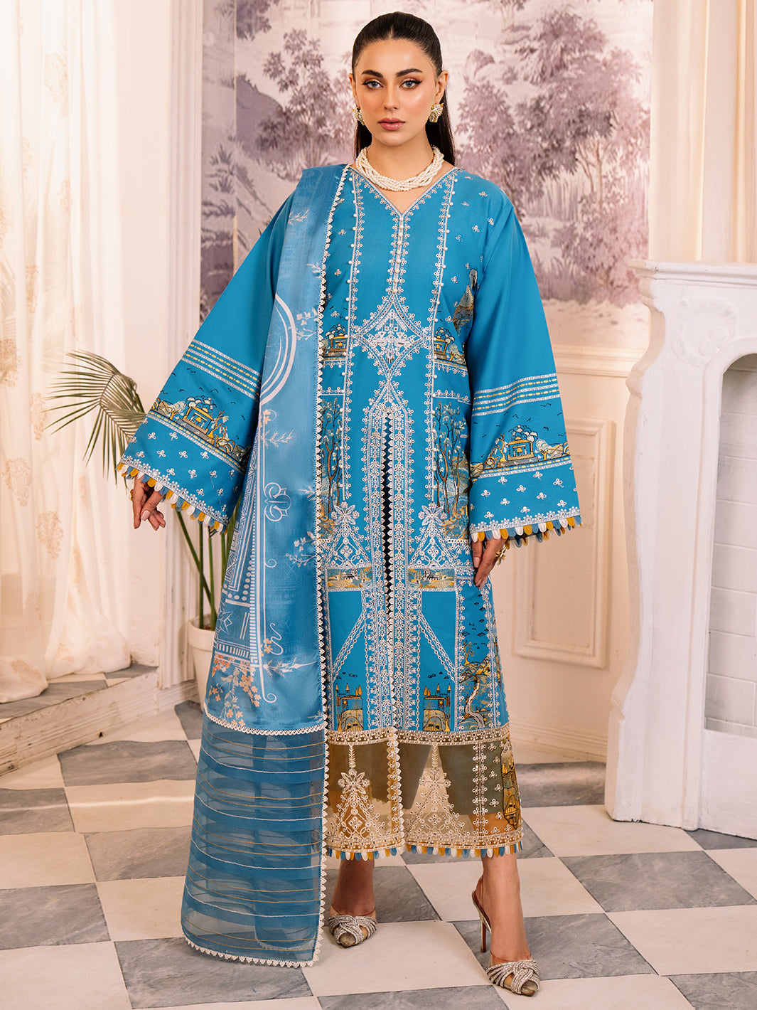 Binilyas-206 - B | 3 PC LAWN UNSTITCH