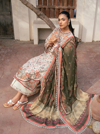 Hazel Printed Embroidered Lawn