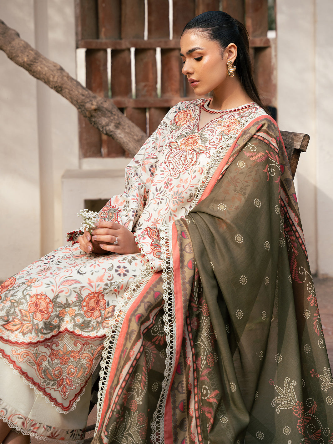 Hazel Printed Embroidered Lawn