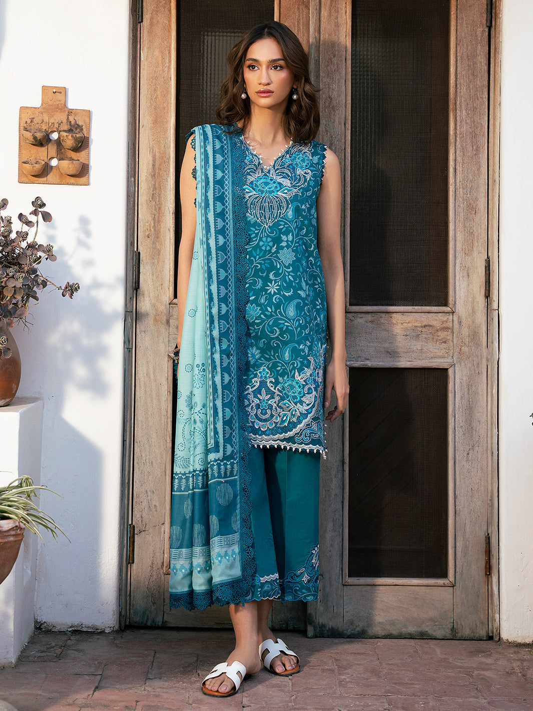 Hazel Printed Embroidered Lawn