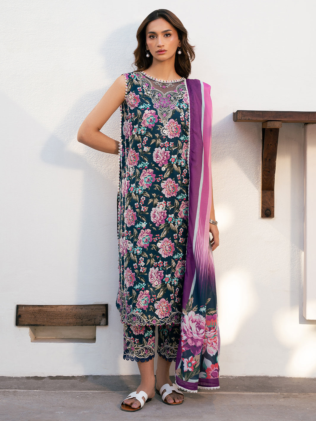 Hazel Printed Embroidered Lawn
